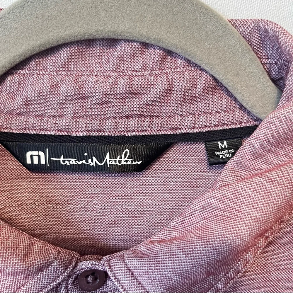 Travis Mathew polo shirt M Pink Light red Short sleeve Mens Pima blend Golf